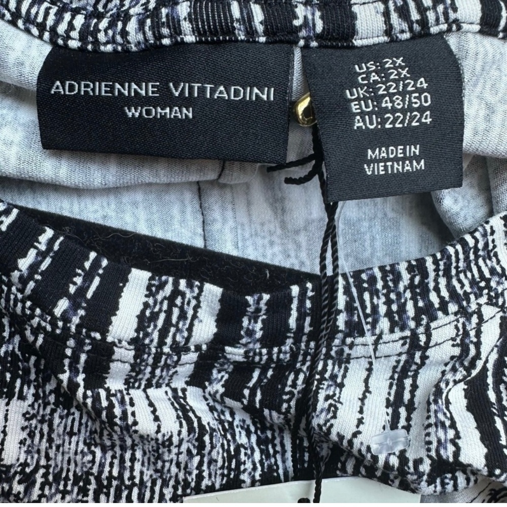 Adrienne Vittadini Monochrome Geometric Dress